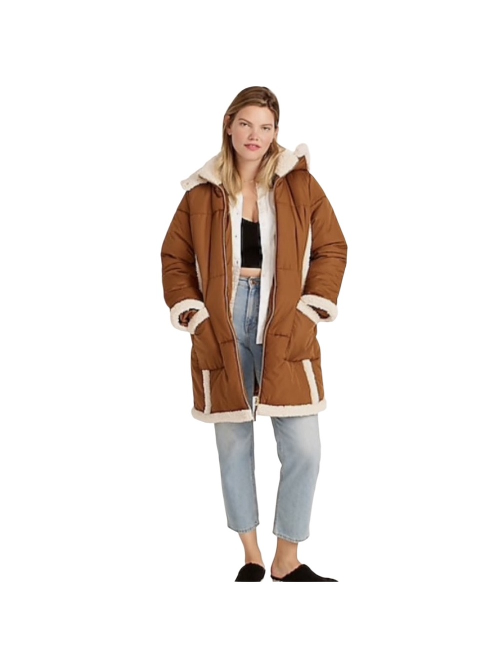J.Crew Snowday Sherpa Trim Puffer Coat – Size Small Signature Puffer